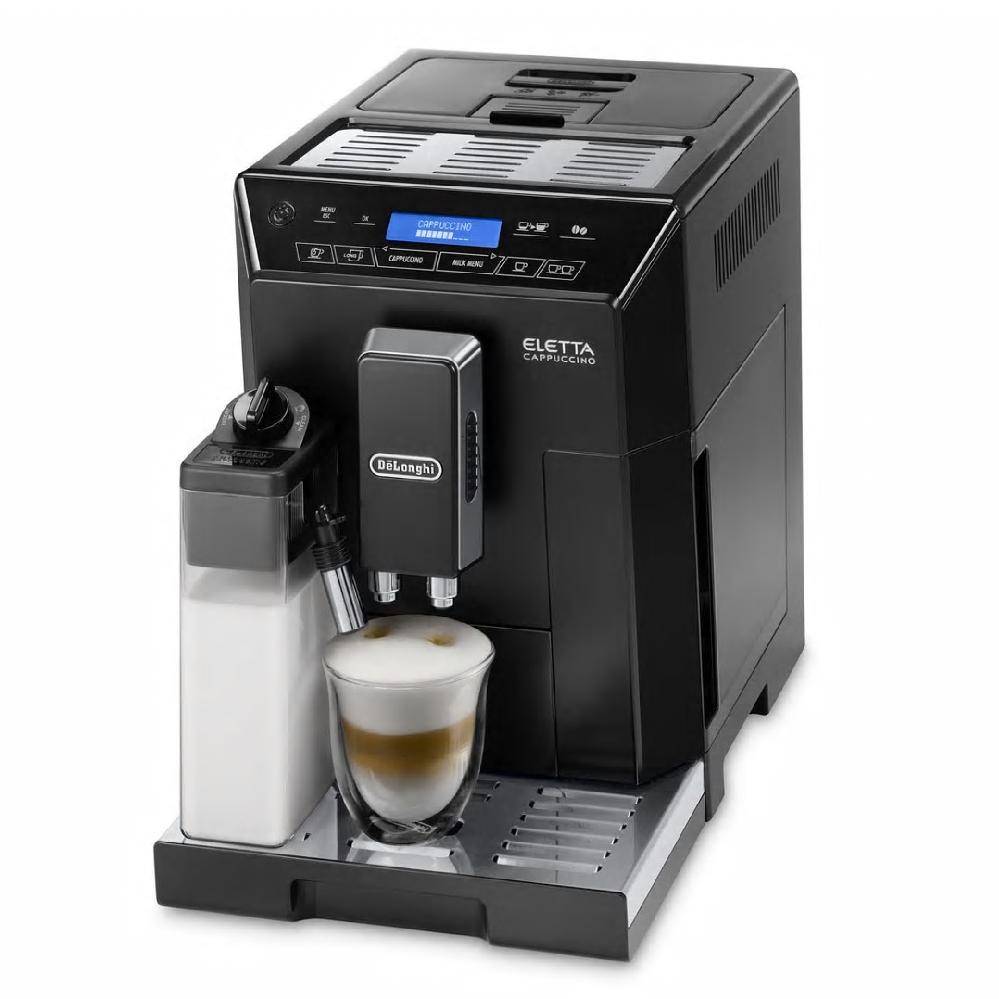 Бюджетная кофемашина с капучинатором. Delonghi ECAM 46.860.B. Кофемашина Delonghi Eletta Cappuccino EVO ECAM46.860. Кофемашина Delonghi ECAM44.664.В. Кофемашина Delonghi ECAM44.660.B.